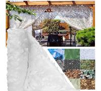CAQXAQP Blanc Filet de Camouflage Militaire 1mx2m Protection Solaire et Décoration Extérieure pour Camping Chasse Jardin Voiture - 210D Tissu Oxford Résistant