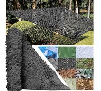 CAQXAQP Noir Filet de Camouflage Militaire 6mx7m Protection Solaire et Décoration Extérieure pour Camping Chasse Jardin Voiture - 210D Tissu Oxford Résistant