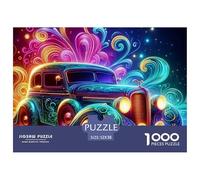 Car 1000 Piece Jigsaw Puzzle Game Racing Car Colourful and Detailedscenea Greatfestive Orfiller for Ages 10 Plus Puzzle Game for The Whole for Women, Gifts for Men52x38cm/1000pcs