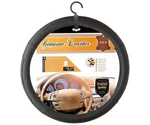 Car+ 2505VANN Van Couvre Volant en Cuir, Noir, 42 cm