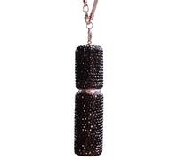 Car Air Diffuser - Rhinestone Refillable Decor, 8.8cm Empty Air Freshener for Interior Fragrance, Glass Storage Item, Hanging Cord Design with Crystal Build, Aesthetic item for Refreshing Vehicles