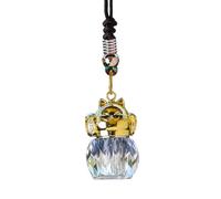 Car Air Freshener Bottle, Glass Diffuser Bottle, Refillable Oil Fragrance Container, Hanging Interior Scent Accessory, Long Lasting Scent Vent Decor for Rearview Mirror Car Interior 1.57x2.16 Inches