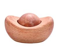 Car Air Freshener Diffuser - Flameless Scent Dispenser, 60mm Ancient Chinese Coin Design Wood Diffuser for Refreshing, Traditional Ornament with Natural Grain-Detail, Fragrance Decor for Vehicle