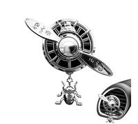 Car Air Freshener Vent Clip - Propeller Rotating Scarab Style Diffuser for Auto Interior | Metal Clip Aroma Holder, Eliminates Odor, Stylish Dashboard Vent Fragrance Accessory for Cars Trucks
