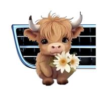 Car Air Freshener Vent Clips - Acrylic 2D Cute Highland Cow | Car Vent Perfume Aromatherapy Diffuser For SUV RV Sedan Truck Minivan Vehicle Interior Fresh Scent Decoration Use