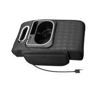 Car Armrest Cushion - Auto Arm Rest Heightening Pad, Multi Function Cup And Tissue Holder, Front Seat Organizer For Vehicles | Ideal For Road Trips Daily Commuting Travel Car Interior Storage