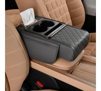 Car Armrest Cushion for SUV with Cup Holder,Multifunctional Car Armrest Cushion Universal,13.58x7.08x2.95 inch for Most Car Interior Accessories (Gray)