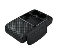 Car Armrest Pad - Auto Center Console Pad Wireless Charging, Driving Support Accessory, With Easy Handling | Artificial Leather Elbow Rest with Side Pocket and Cup Holder for Water Bottle