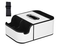 Car Armrest Storage Box - Console Organizer Extender, Drink Holders Tissue Storage Compartment, Arm Rest Organizer Case For Front Seat Placement Driving Travel Interior Organization Convenience