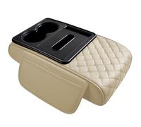 Car Armrest Storage Box, PU Leather Center Console, Armrest Seat with Heightening Cover, Car Organizer, Storage Box with Easy Installation, Auto Interior Accessory for Various Models