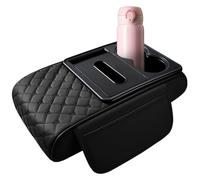 Car Armrest Storage Box, PU Leather Center Console, Armrest Seat with Heightening Cover, Car Organizer, Storage Box with Easy Installation, Auto Interior Accessory for Various Models