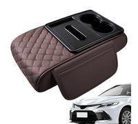 Car Armrest Storage Box, PU Leather Center Console, Armrest Seat with Heightening Cover, Car Organizer, Storage Box with Easy Installation, Auto Interior Accessory for Various Models