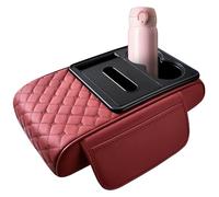 Car Armrest Storage Box, PU Leather Center Console, Armrest Seat with Heightening Cover, Car Organizer, Storage Box with Easy Installation, Auto Interior Accessory for Various Models