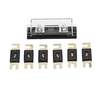 Car Audio Fuses Holders ANL Fuse Block Set 300A High Current Protection for Video Systems in Cars RVs Yachts Ships Agricultural Vehicles Transparent Design Copper Alloy Gold