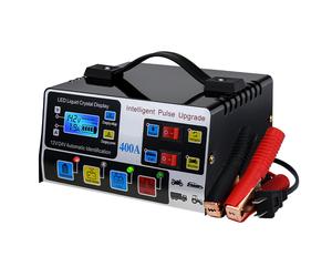 Car Battery Charger Fully Automatic High Frequency Intelligent Pulse Repair Charger LCD Display 12V24V 220W US Plug