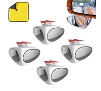 Car Blind Spot Elimination Mirror - Dual-View Auxiliary,Universal Fit Wide Angle Rear View Side Mirrors,Semi Oval Side Glass Mirror Automotive Exterior Accessories (White*2 set)