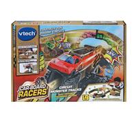 VTech - Car-Board Racers, Circuit Voitures Monster Tracks, Pistes de Course en Carton Recyclé* Extensibles à l’Infini avec Voiture Monster Truck Motorisé, Cadeau Enfant Dès 5 Ans - Contenu en Français