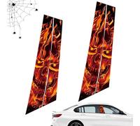 Car Center Pillar Sticker - Skull Design Sticker, Protective Decal, Side Panel Stickers, Decorative Adhesive Vinyl | Interior Accessories For Door, Window, Vehicle, Dashboard, Home, Auto Customization