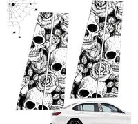 Car Center Pillar Sticker - Skull Sticker, Full Coverage Decal, Side Door Stickers, Festive Adhesive | Accessories for Window, Door, Vehicle, Interior, Home Decoration