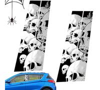 Car Center Pillar Sticker - Skull Sticker, Full Coverage Decal, Side Door Stickers, Festive Adhesive | Accessories for Window, Door, Vehicle, Interior, Home Decoration