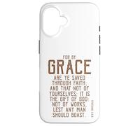 Car C'est par grâce Que Vous êtes sauvés par la Foi, Verset biblique KJV Coque pour iPhone 16