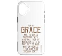 Car C'est par grâce Que Vous êtes sauvés par la Foi, Verset biblique KJV Coque pour iPhone 16 Plus