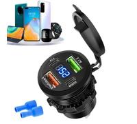 Car Charger - 120W 4-Port Fast Charging with Digital Display | Caravan Tablet Charger for Travelers Families Tech Users Women Men Long Drives Daily Road Trips Sedans SUVs RVs