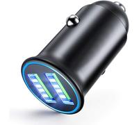 Car Charger 3.0 Mini Charger 2 Usb Ports ¿ Compact Size 5v/2.4a/24w ¿ Compatible With Iphone 16/15/14/13, Ipad, Samsung S25/S24/S23/S22/Note/Plus, Xiaomi, Huawei, Oppo Etc. ¿ Black