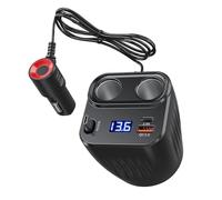 Car Charger Adapter - 60W Port Power Supply for Fast Charging | ABS Shell with Anti Slip Grip Adjustable Cable Design, Compact Plug and Play Auto Charging Solution for Phone Truck Vehicle Use