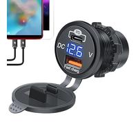 Car Charger Adapter - Car Phone Charger - Type C Adapter, USB Port PD QC Power Adapters, Compact Multifonctions Chargers for Vehicles, Trucks, Travel, Commute, Roadtrip and Camping Use