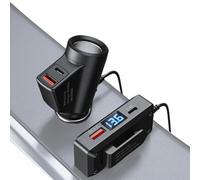 Car Charger Adapter - Digital Display QC3.0 PD Fast Charging Port, Vehicle Truck RV Sedan Automotive Supply, USB High-Speed Output, Smartphone Tablets Laptops Power, Universal Car Plug