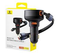 Car Charger Baseus Enjoyment Usb With Usb-C Cable And Lightning 60w (