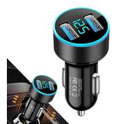 Car Charger, Phone Adapter, 2.52x1.22 inches, Fast Charger, Digital Display with Overheat Protection for Driving, Road Trip, Travel, Truck, Ride-Sharing, Daily Commute, Rental Vehicles