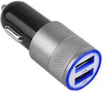 Car Cigarette Lighter Charger 5v/4.8a/24w Dual Usb Port For Tablet Iphone 16/15/14/13/12/11/X/Xr/Xs Max/8+ Samsung S25/S24/S23/S22/S21/S20/S10/S9/Note 20/10 Silver