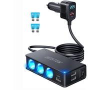 Car Cigarette Lighter Socket 12 V/24 V 9 in 1 USB C Car Cigarette Lighter Charger Adapter Caricatore Da Auto PD 30W QC 18W Con 3 Prese & 6 Door USB Con Display LED for iPhone Dash Cam.