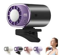 Car Clip on Air Conditioner Fan with LED Display,360° Rotation 199 Speeds Adjustable Fan with USB Rechargeable,Portable Mini Personal Cooling Fans with Wide Clamp for Truck Tent (Gray)