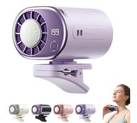 Car Clip on Air Conditioner Fan with LED Display,360° Rotation 199 Speeds Adjustable Fan with USB Rechargeable,Portable Mini Personal Cooling Fans with Wide Clamp for Truck Tent (Purple)