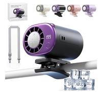 Car Clip On Air Conditioner Fan with Semiconductor Cooling, Portable USB Fan with LED Display, 199 Speeds & 360° Rotation, Rechargeable Personal Clip Fan for Car Seat, Office, Stroller, Tent (Gray)