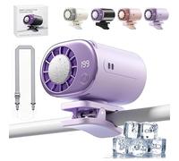 Car Clip On Air Conditioner Fan with Semiconductor Cooling, Portable USB Fan with LED Display, 199 Speeds & 360° Rotation, Rechargeable Personal Clip Fan for Car Seat, Office, Stroller, Tent (Purple)