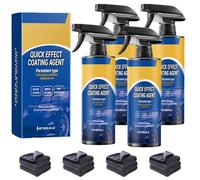 Car Coating Spray, Quick Effect Coating Agent for Cars, Easy Application for Removes Oil Film, Car Scratch, Shine & Protection, Enhances Gloss, Hydrophobic Protection (4 PCS)