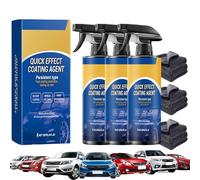 Car Coating Spray, Quick Effect Coating Agent for Cars, Easy Application for Removes Oil Film, Car Scratch, Shine & Protection, Enhances Gloss, Hydrophobic Protection (3 PCS)