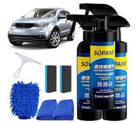 Car Coating Spray, Quick Effect Coating Agent, Spray Coating Agent, Oil Film Emulsion Glass Cleaner, Polish Spray Waterless Wash Wax, Improves Clarity and Visibility (3PCS)