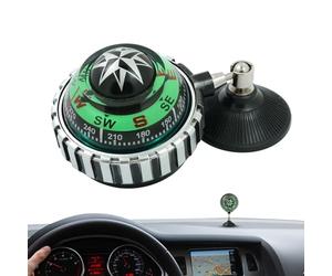Car Compass Ball With Suction Cup At The Bottom Fôr Precise Pointing - Pořtable Dashboard Navigator And Directional Guide | Sturdy Windshïeld Mounting Bracket For SUV And Marine Use | Accurate Magneti