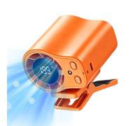 Car Cooling Fan - Clip On Portable, Air Circulation Device Low Noise LED Display Adjustable Speed Fan for Vehicle Use ABS Material for Cycling Traveling Fishing Camping Beach Road Trip Jobsite Men