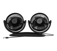 Car Cooling Fan, Double Head Electric Vehicle Fan with 360 Degree Rotating Airflow & Low Noise, Portable Head Air Circulator for Trucks Cars School Outdoor Travel Workplace