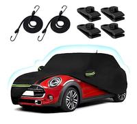 Car Cover for 2014-2025 Mini Cooper/Cooper S/Hardtop/Clubman/Countryman 4 Door, Waterproof All-Weather Protection Full Cooper Car Cover with Cotton Lining and Zipper Door-Black
