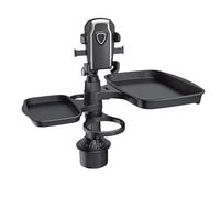 Car Cup Extender - 4 in 1 Cup Holder Table, Multifunctional Car Holder Expander, Adjustable 360 Degree Rotation Tray | Travel Road Trip Vehicle Drink Stand for Phones Snacks Water Bottles