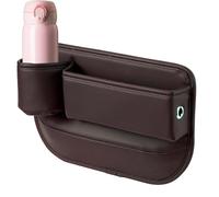 Car Cup Holder Gap Bag - Car Seat Gap Storage Box | Gaps Filler Cars Interior Organization | Auto Storage Organizer Between Seats With Charging Hole | Holds Smartphones, Keys, Glasses