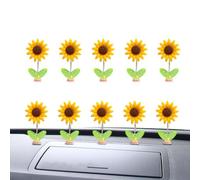 Car Dancing Sunflower - 10 Pieces Dancing Automotive Decor Ornament