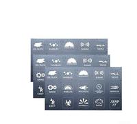 Car Dashboard Button Stickers 13x8cm White Vinyl Decals | Vinyl, Peel-and-stick Application, Enhances Button Visibility, Fit For Various Car Models